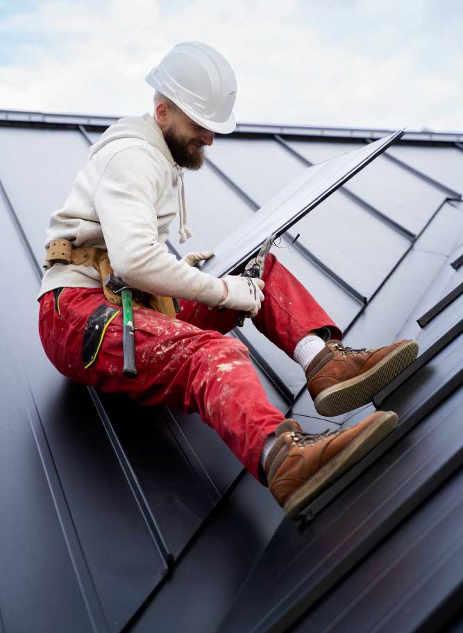 Top-down aerial view of luxury residential homes with modern metal roofing and a central pool courtyard, highlighting premium craftsmanship and dependable Local Roof Repair Services Near Me solutions.